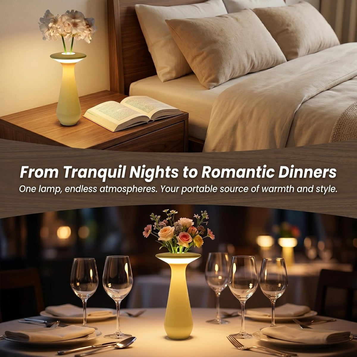 Rechargeable Cordless Flower Table Lamp