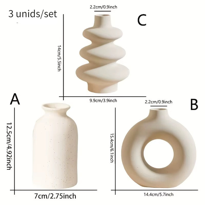 Trio de Vases Bohèmes — Blanc ou Noir