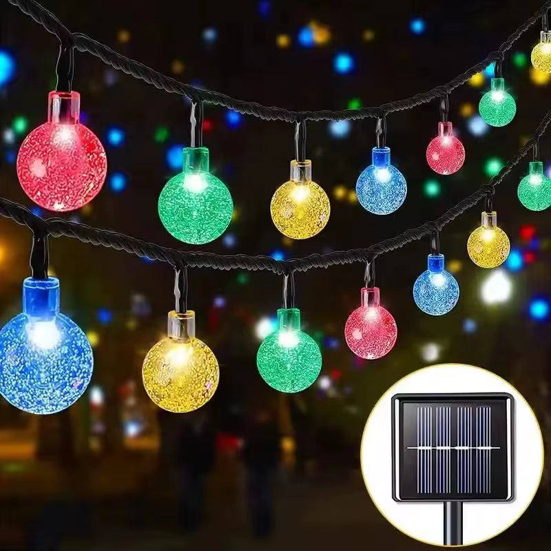 Waterproof Solar Bubble Ball Light String Lights Outdoor Crystal Globe String Light Garden Party Christmas Decoration