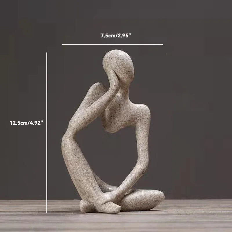 Sand Color the Thinker Abstract Statues Sculptures Yoga Figurine Nordic Living Room Home Decor Decoration Maison Desk Ornaments