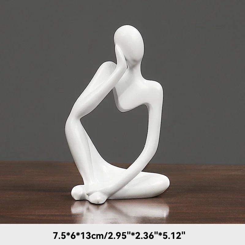 Sand Color the Thinker Abstract Statues Sculptures Yoga Figurine Nordic Living Room Home Decor Decoration Maison Desk Ornaments