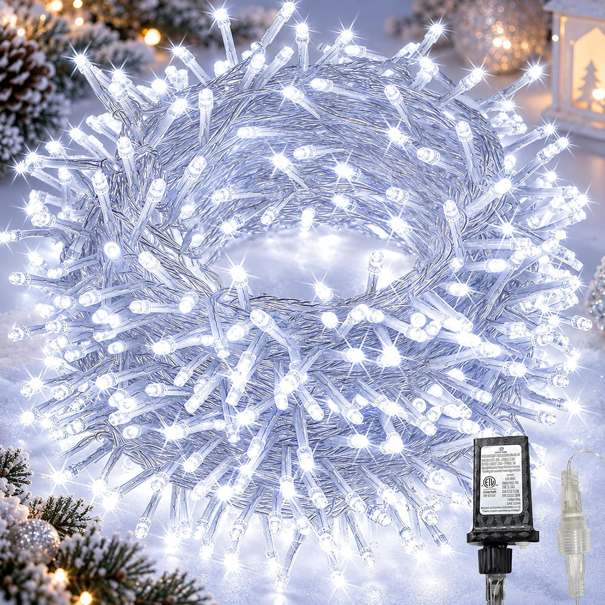 Connectable 200LED 66Ft String Lights, Christmas Lights Indoor Outdoor