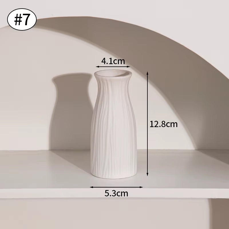 White Ceramic Vases Nordic Decorative Vasen Ornaments Home Living Room Decor Flower Arrangements Sketching Props Desktop Decor
