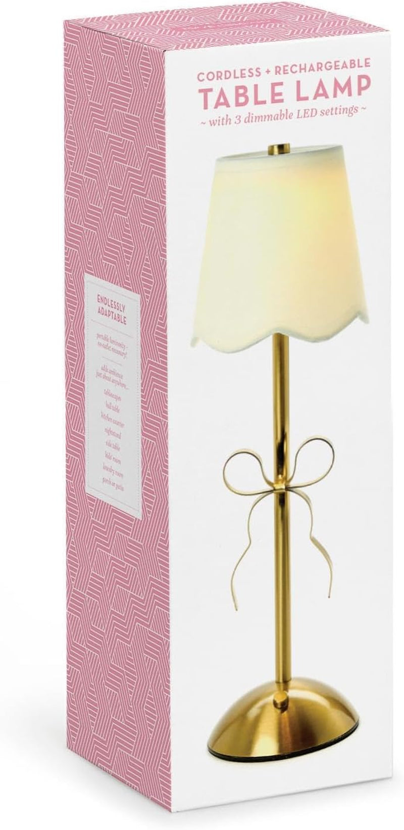 LED Cordless Gold Bow Table Lamp in Gift Box, 11.5-Inch, Iron