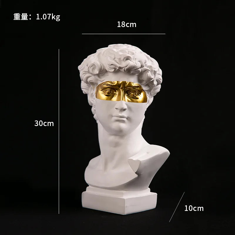 European Home Decoration David Head Resinstatues Statues Home Decor Modern Abstract Art Bust Sculpture Art Sketch Practice