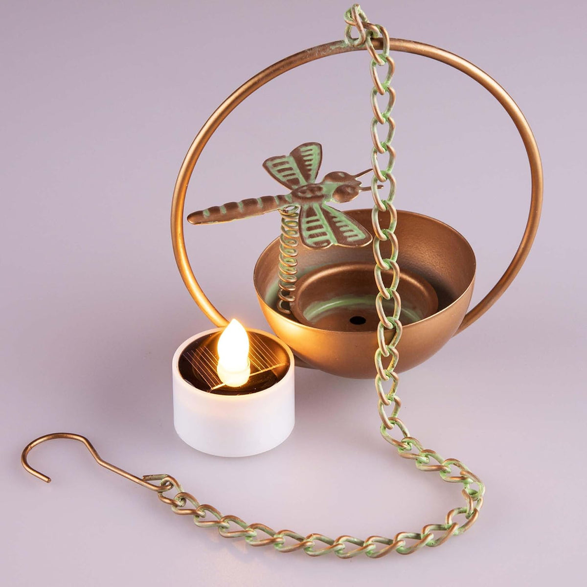Dragonfly Solar Hanging Chandelier Lanterns, Flickering Flame