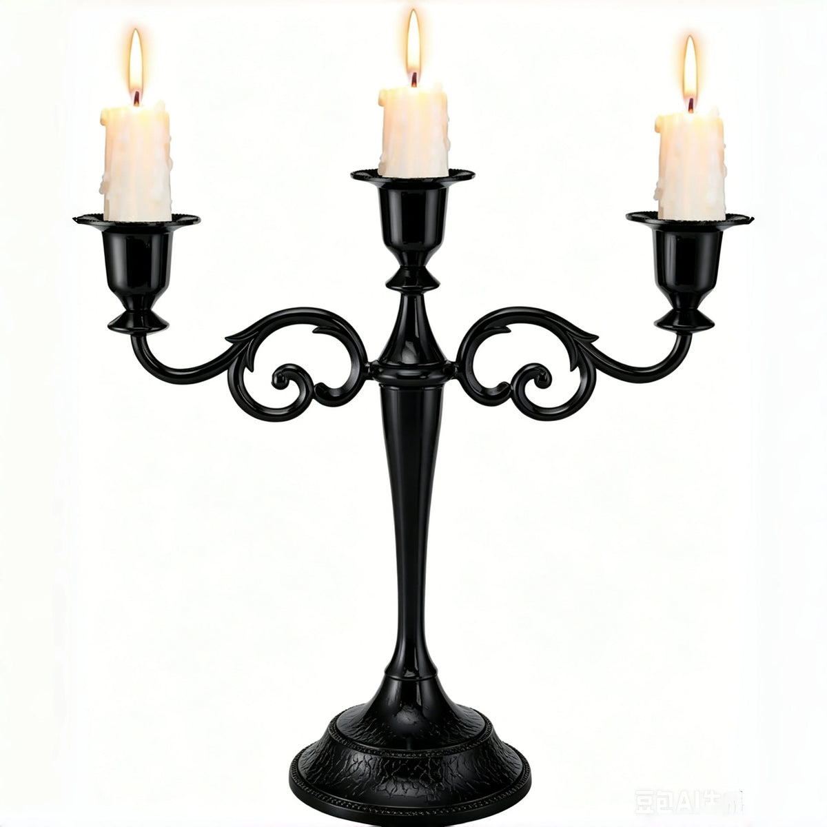 Vintage Scroll 3 Arms Candelabra Metal Taper Candle Stand Elegant Table Ornament for Banquet Holiday Wedding Reception Decor