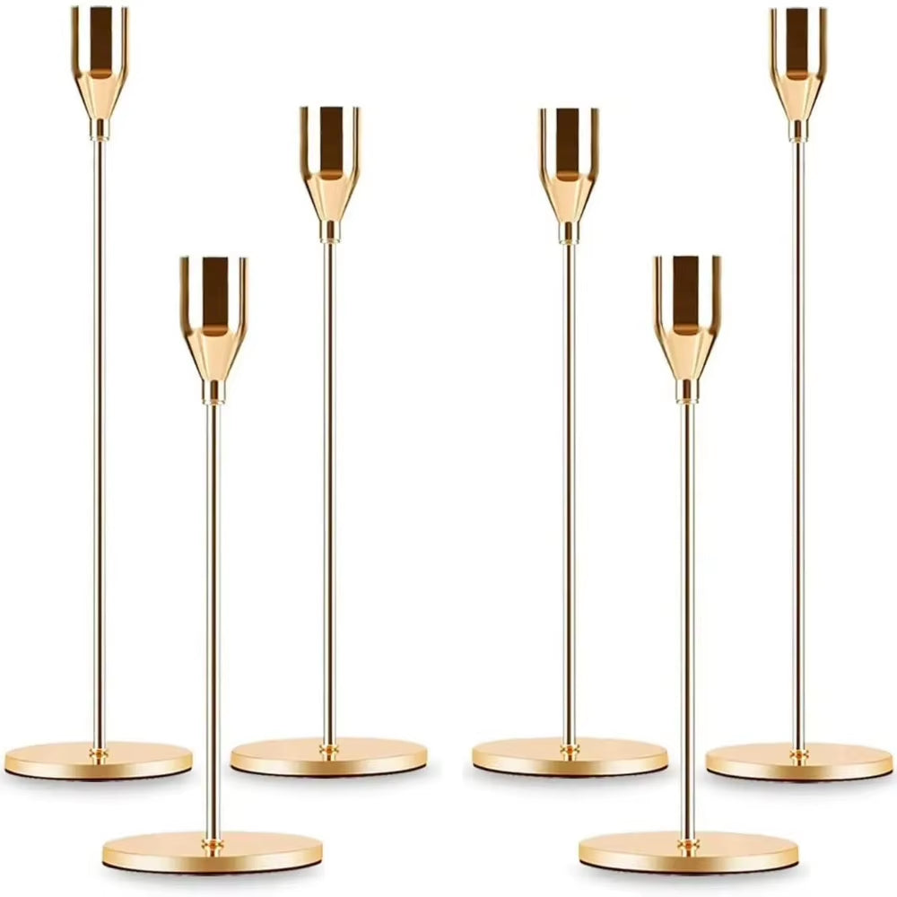 3Pcs/Set Candle Holder Taper Candle Holders LED Tea Light Candlestick for Home Decor Christmas Wedding Dinning Anniversary