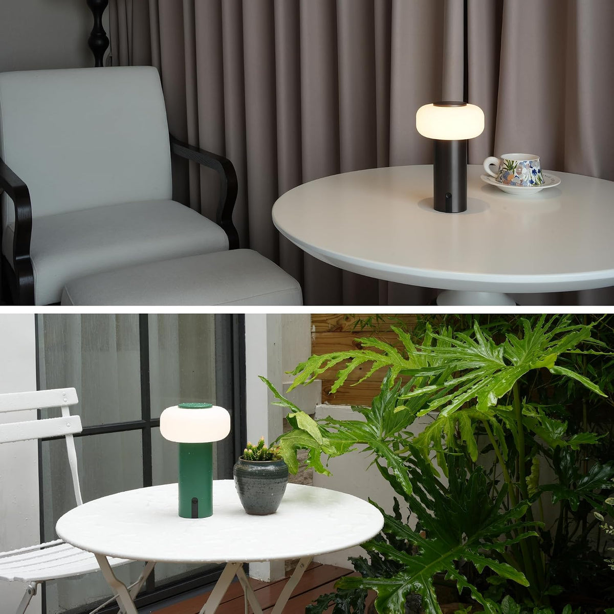 Waterproof Shower Lamp, Rechargeable Outdoor Table Lamp (Orange)