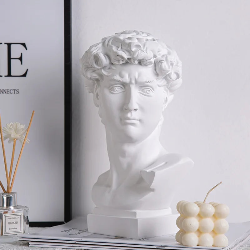 European Home Decoration David Head Resinstatues Statues Home Decor Modern Abstract Art Bust Sculpture Art Sketch Practice