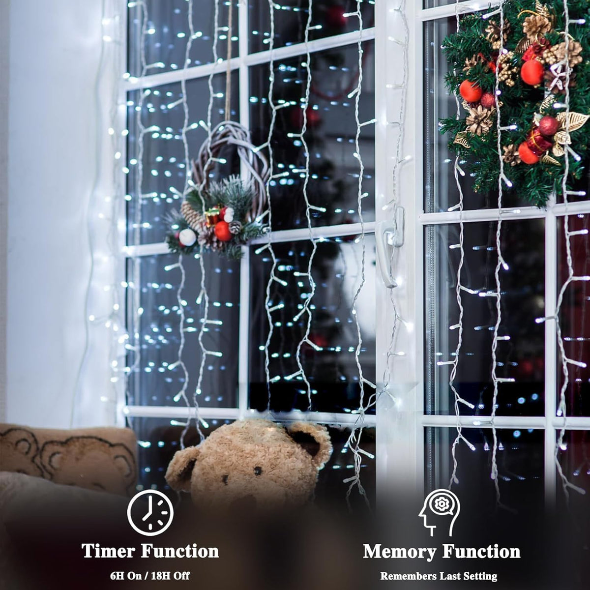 Connectable 200LED 66Ft String Lights, Christmas Lights Indoor Outdoor