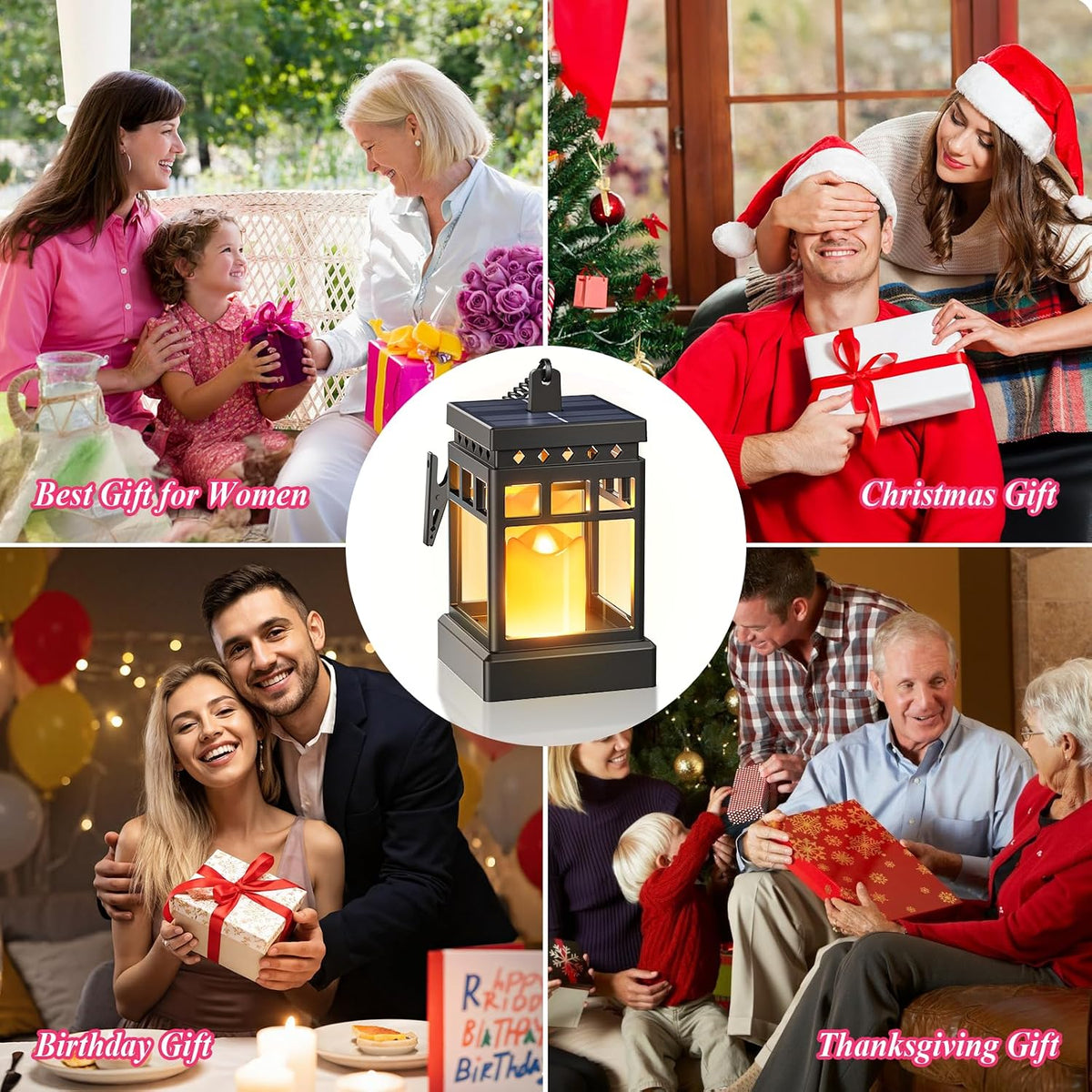 Halloween Decorations Solar Lanterns, 2 Modes with Flickering Candle