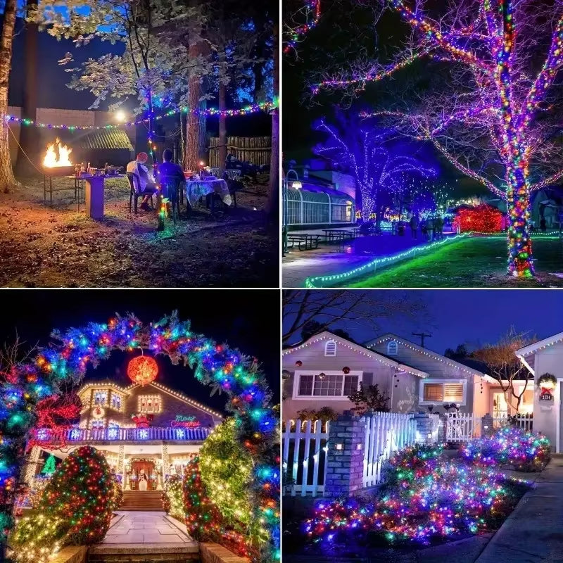 Led Solar Fairy String Lights 8 Modes Christmas Led Light Outdoor Garden Patio Wire Garland Light Christmas Lights