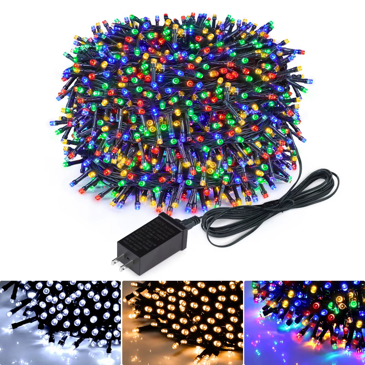 100Leds-500Leds LED Christmas Lights Fairy String Light EU Plug Warm White RGB LED Curtain Lights DIY Garden Home Party Decor