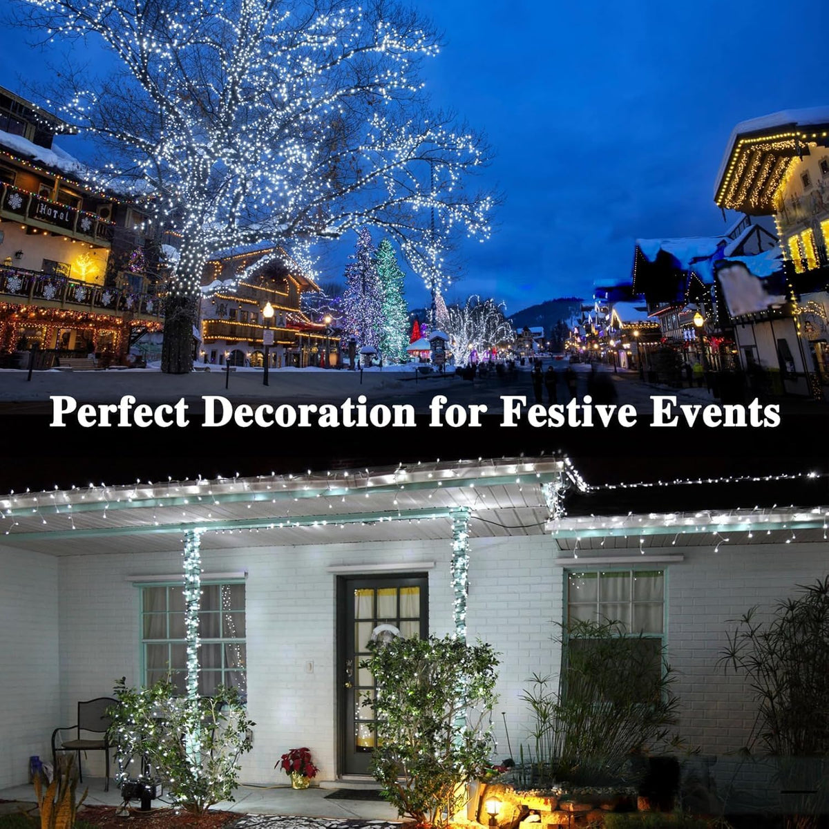 Connectable 200LED 66Ft String Lights, Christmas Lights Indoor Outdoor