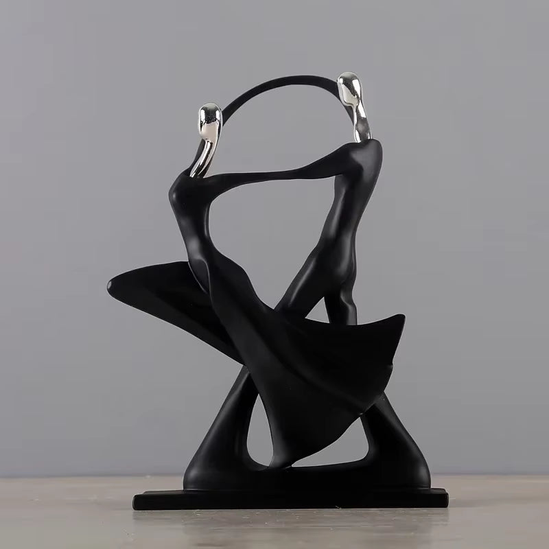 Nordic Art Dancing Couple Resin Figure Ornaments Figurines Home Decoration Accessories for Living Room Ornaments for Home Decor