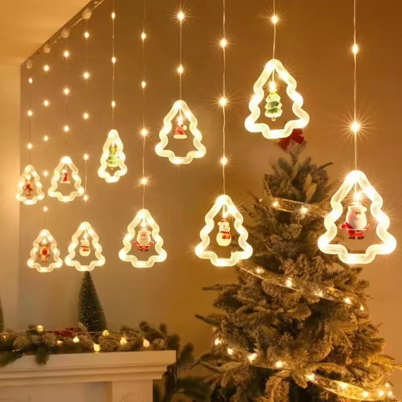 3M10LED Christmas String Lights Santa Claus Window Decoration String Lights Christmas Gift Navidad New Year Home Decoration 2025