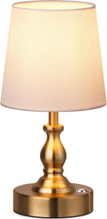 Mini Cordless LED Table Lamp, 5200Mah Rechargeable Battery Operated Lamp, 3-Level Brightness, Touch Dimmable Desk Lamp, Bedside Night Light for Patio Camping Restaurant Home, Antique Brass