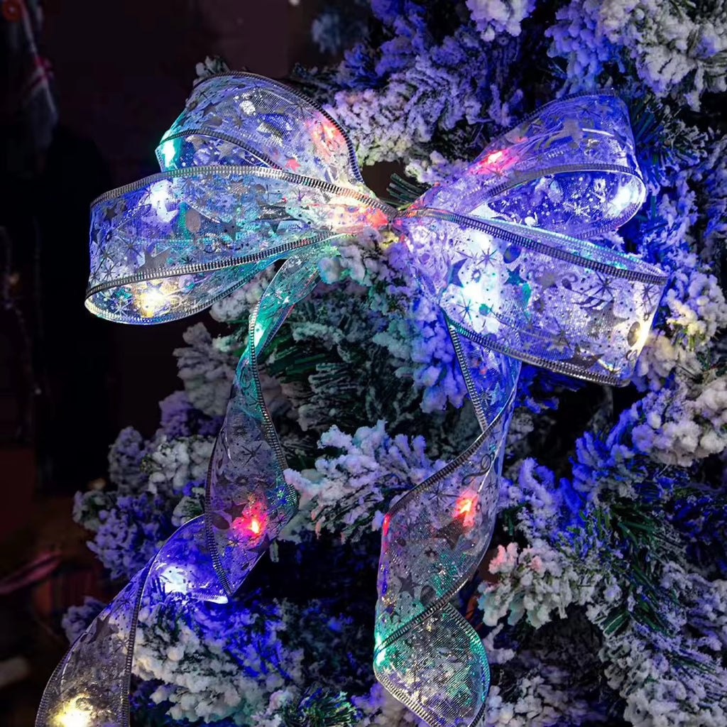 Christmas Decoration Ribbon Fairy Lights Christmas Tree Ornament Christmas String Lights Navida Natal New Year Decoration 2025