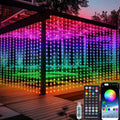Smart LED Curtain Lights, 3Mx3M 300Leds USB String Lights with Bluetooth App Timer ,Music Sync Christmas Curtain String Outdoor