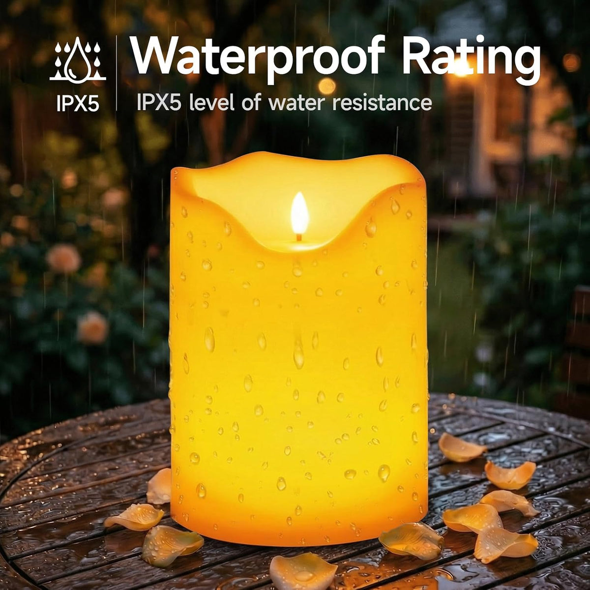 6.3"X8" Extra Large Outdoor Waterproof Candle with Auto 6H Timer