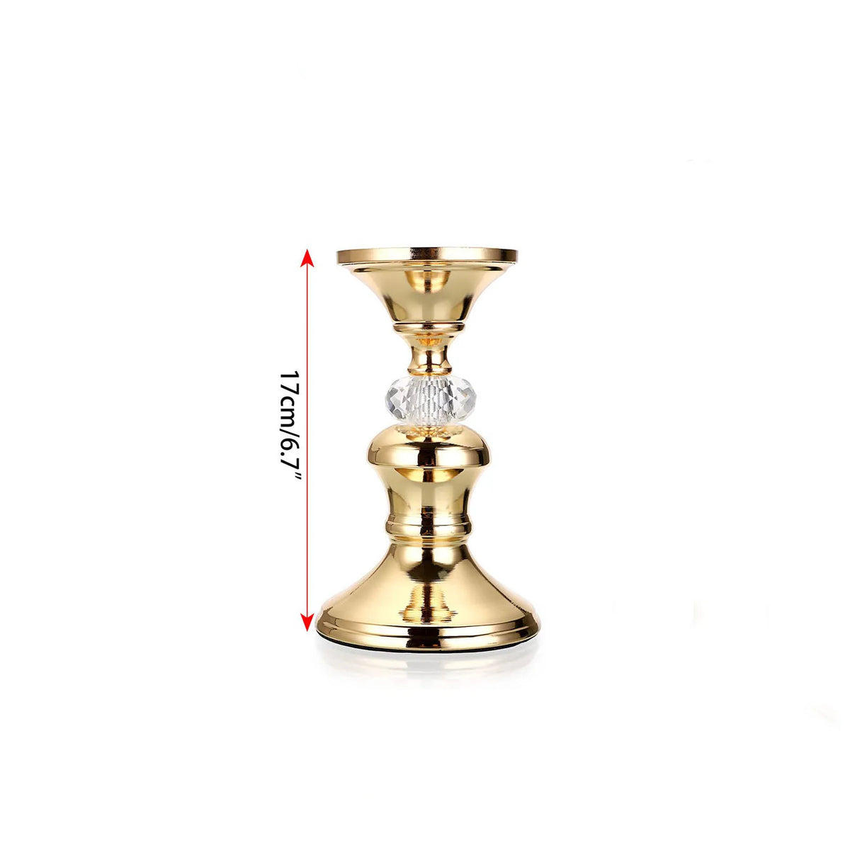 Gold Metal Pillar Candlestick Holders Vintage Pillar Candle Holders Elegant Metal Crystal Pillar Candle Stands