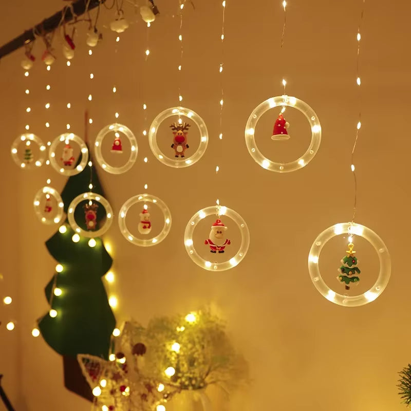 3M10LED Christmas String Lights Santa Claus Window Decoration String Lights Christmas Gift Navidad New Year Home Decoration 2025