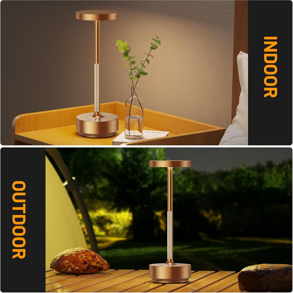 LED Cordless Table Lamp Rechargeable,Battery Powered Outdoor Table Light