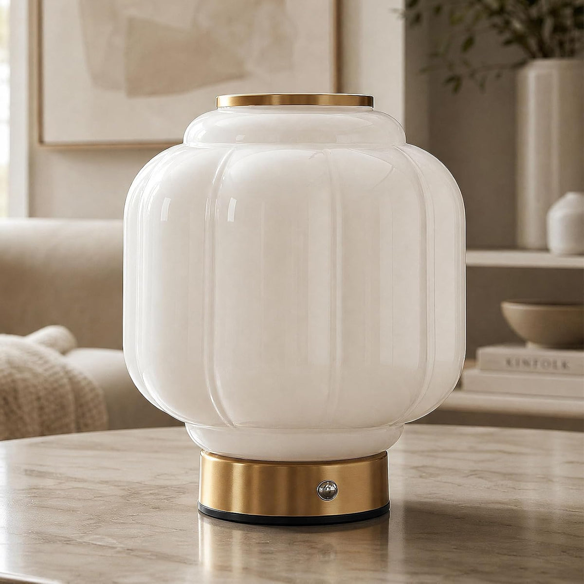 Cordless Vintage Lamp, Rechargeable Dimmable Table Lamp for Bedroom