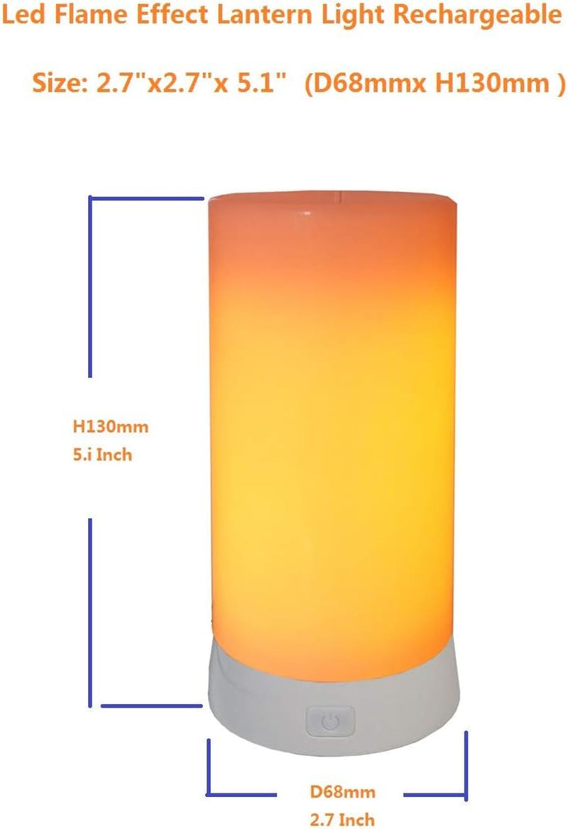 Led Flame Effect Lantern Light Usb Rechargeable Flameless Candle 4 Modes Remoted Flickering Flame Effect Mood Light Flameless for Holdiday Halloween Christmas Party Bar Decor Birthday Gift (1 Pack)