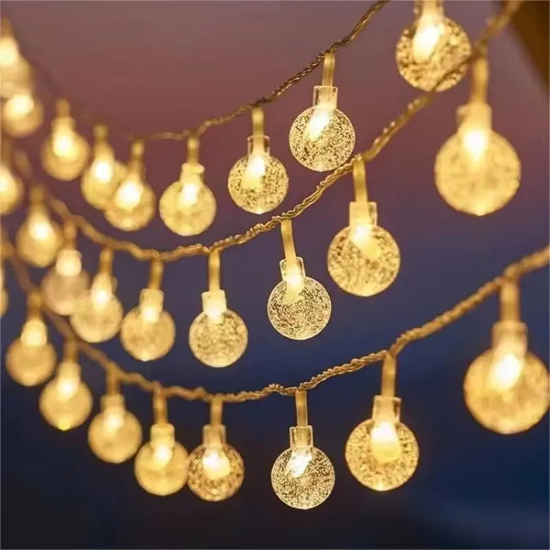 3M Christmas Lights Snowflake String Lights Fairy Lights Waterproof Star Ball LED Lamp for Home Christmas Tree Garden Decoration