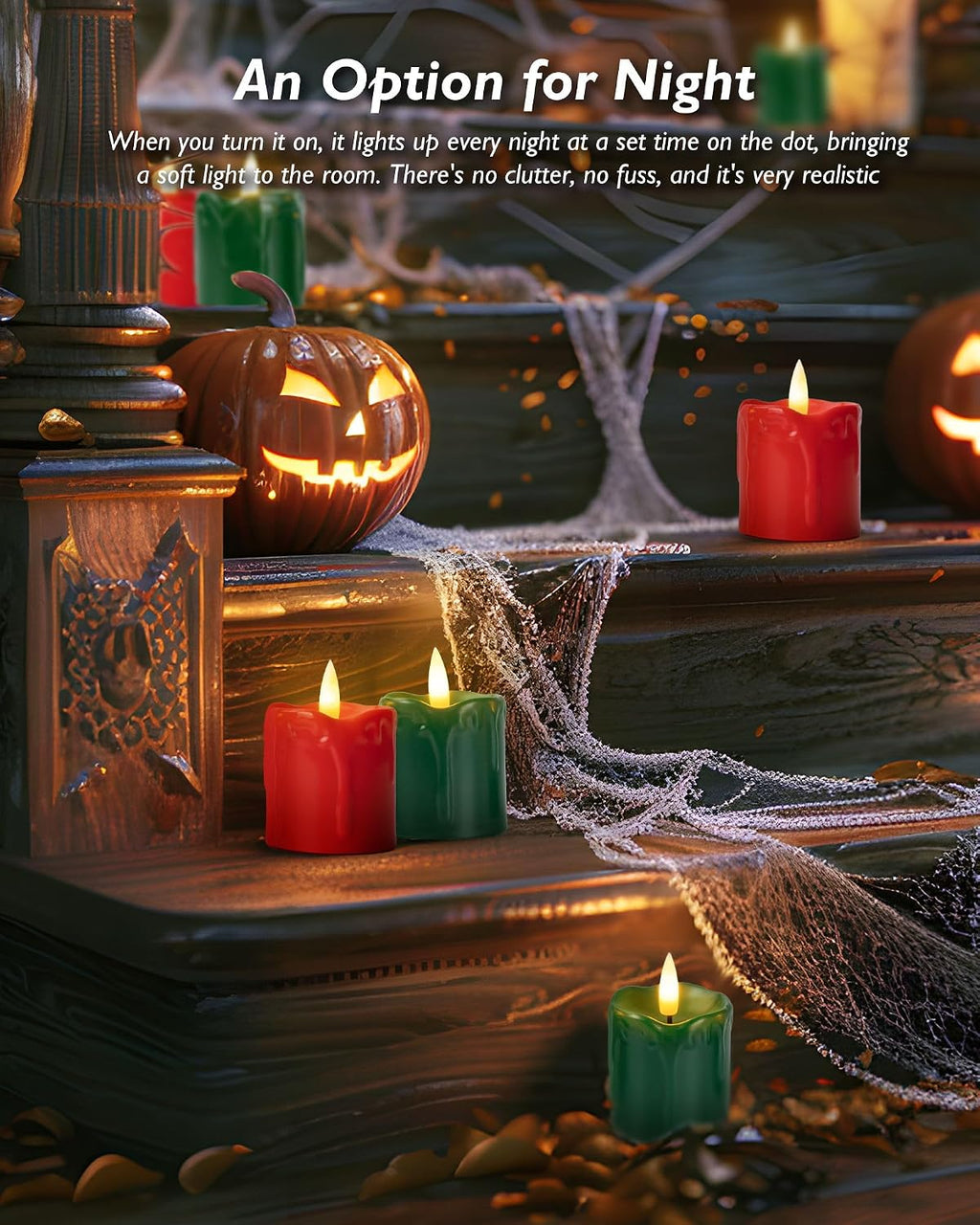 2"X 2" Red & Green 6 Hour Timer Flameless Votive Candles, 6 Pack