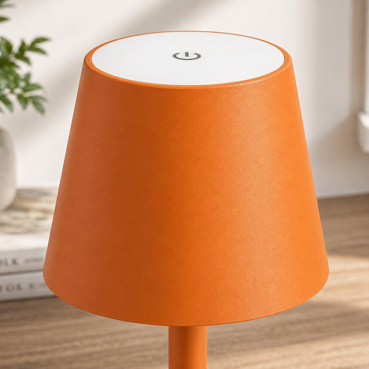 Orange Cordless Table Lamp Set of 2-3 Way and Stepless Dimmable - for Restaurant Dining Bedroom Home Bar