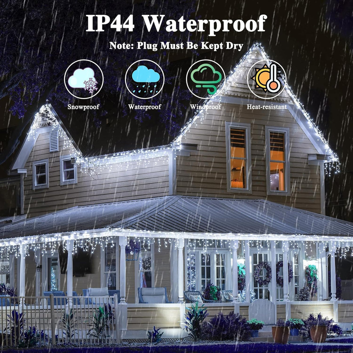 Connectable 200LED 66Ft String Lights, Christmas Lights Indoor Outdoor