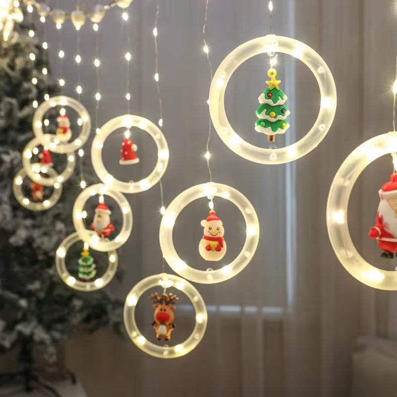 3M10LED Christmas String Lights Santa Claus Window Decoration String Lights Christmas Gift Navidad New Year Home Decoration 2025