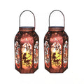 LED Metal Bronze Moon Fairy Lantern Garden Stake, Waterproof Flickering Flameless Candle Mission Lights (2-Pack)