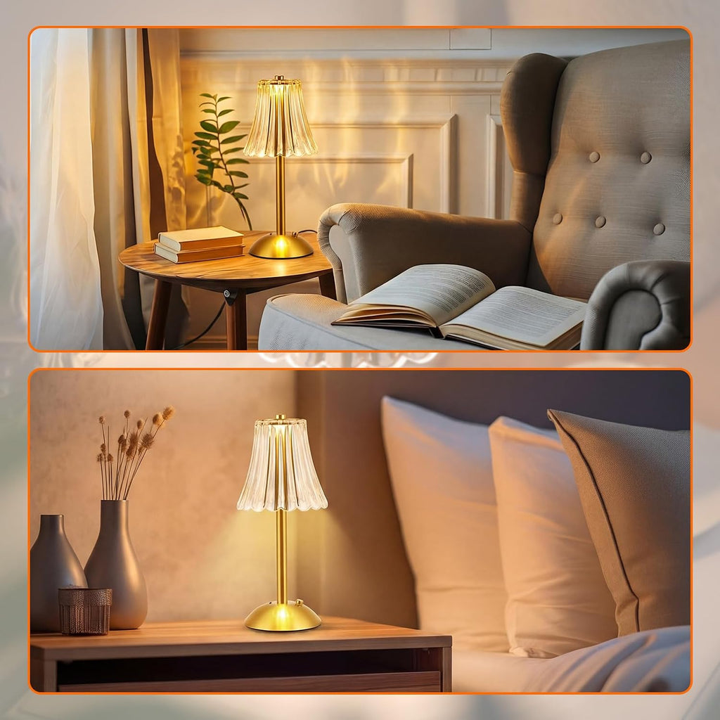 1 Pcs Cordless Table Lamp LED Touch, Gold, Rose Style