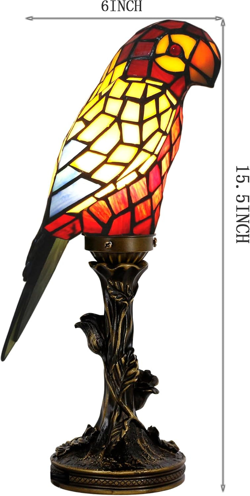 Small Tiffany Lamp Parrot Table Lamp Stained Glass Accent Lamp