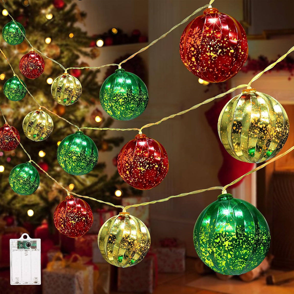 Battery Operated Christmas Light 13.5Ft 20 LED with Timer & 8 Modes