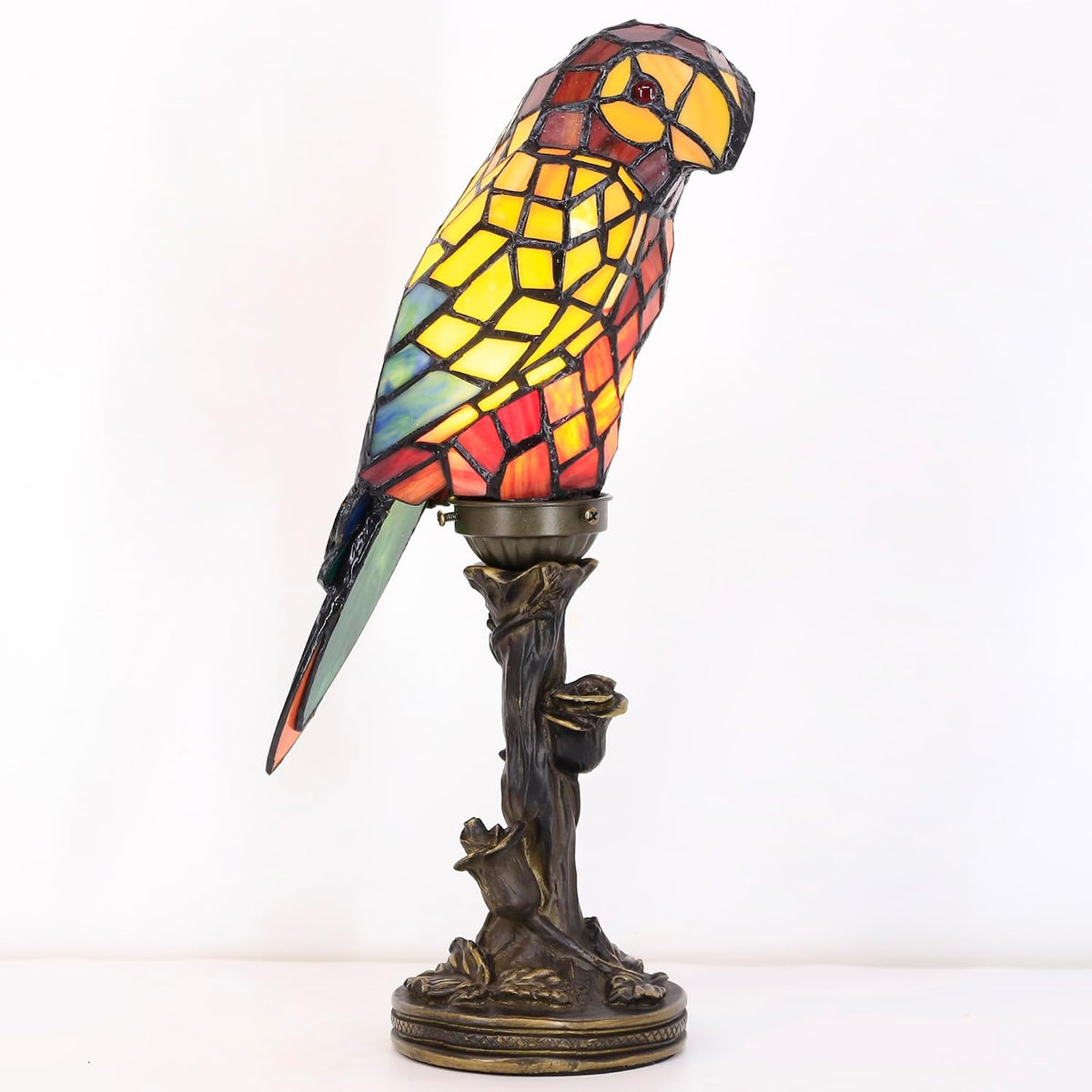 Small Tiffany Lamp Parrot Table Lamp Stained Glass Accent Lamp