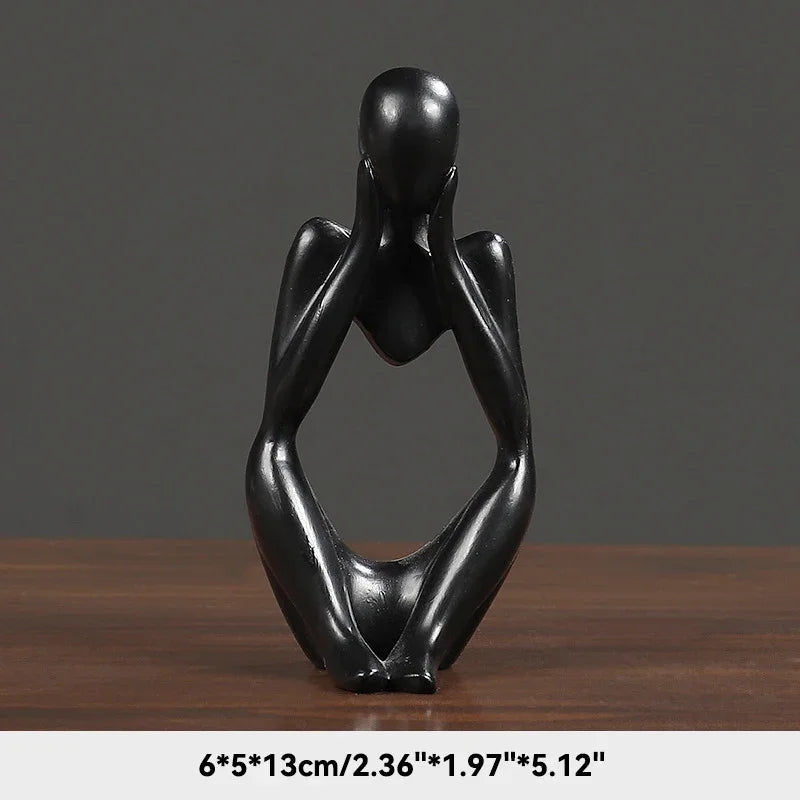 Sand Color the Thinker Abstract Statues Sculptures Yoga Figurine Nordic Living Room Home Decor Decoration Maison Desk Ornaments
