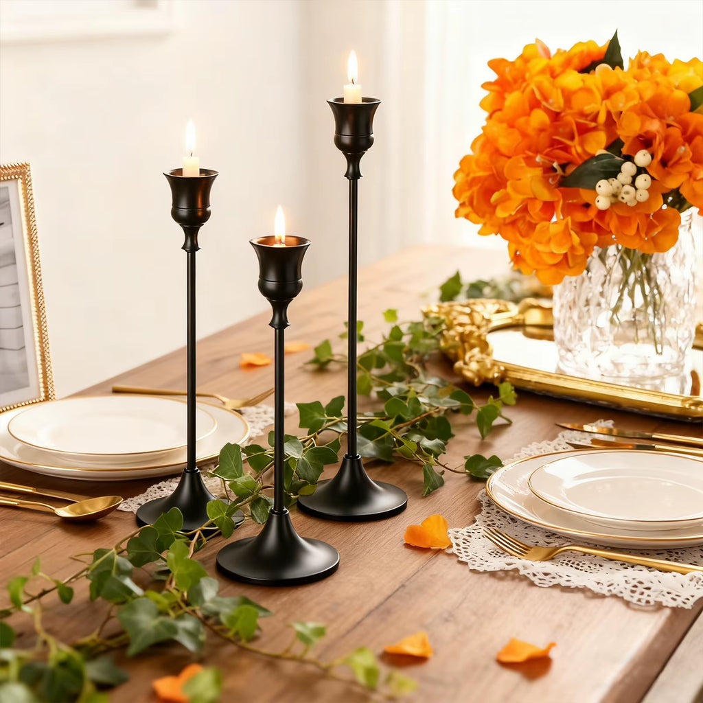 Exquisite Metal Candlestick for Wedding Table & Christmas Decor - European Style Candle Stand