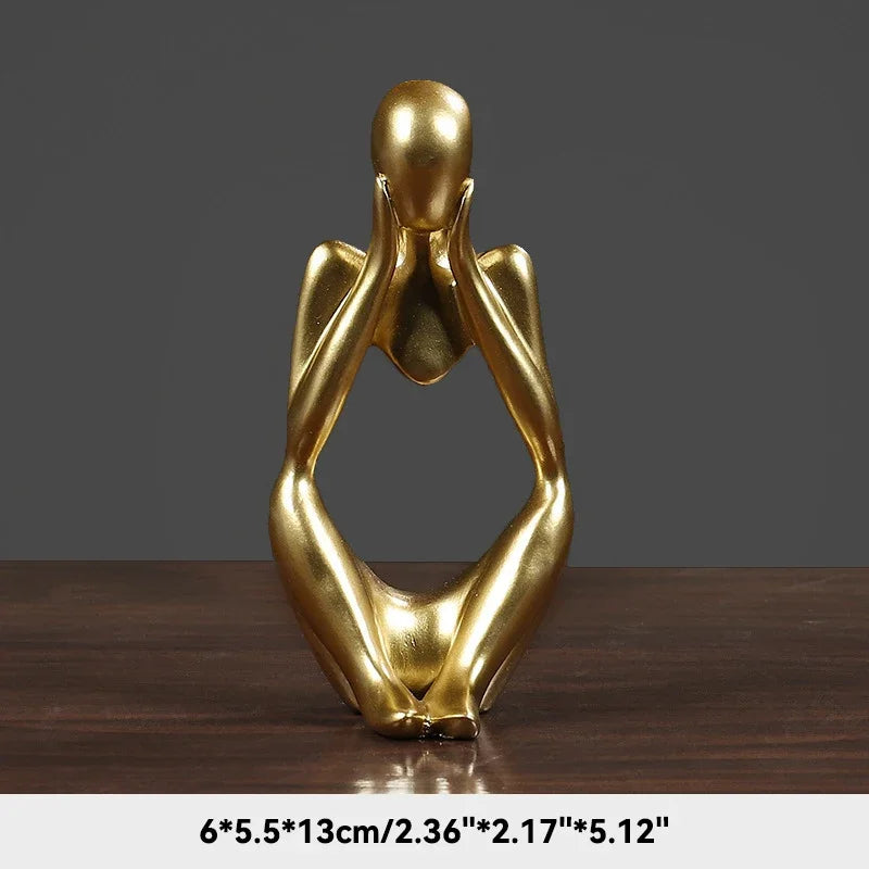 Sand Color the Thinker Abstract Statues Sculptures Yoga Figurine Nordic Living Room Home Decor Decoration Maison Desk Ornaments