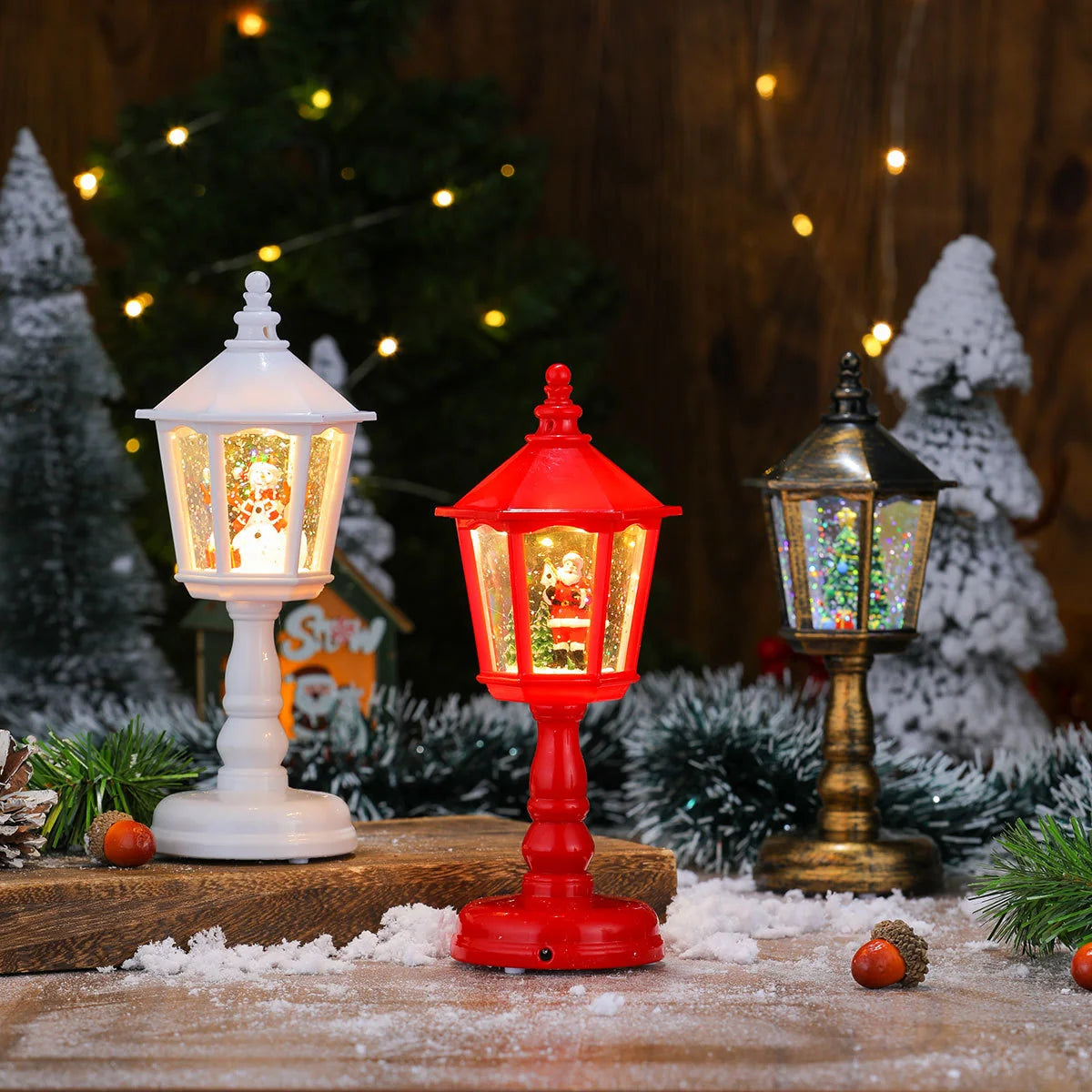 New Christmas Decorations Luminous with Music Water Injection Table Lamp Night Lights Christmas Creative Ornaments Christmas Gifts