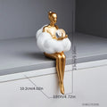 Cloud Girl Sculpture Abstract Art Figure Statue Modern Table Decoration Home Luxury Room Decor Aesthetic Design Figurine Crafts