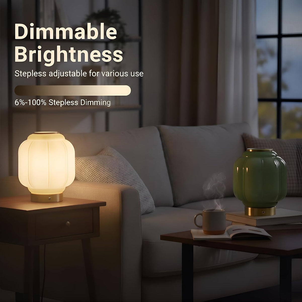 Cordless Vintage Lamp, Rechargeable Dimmable Table Lamp for Bedroom