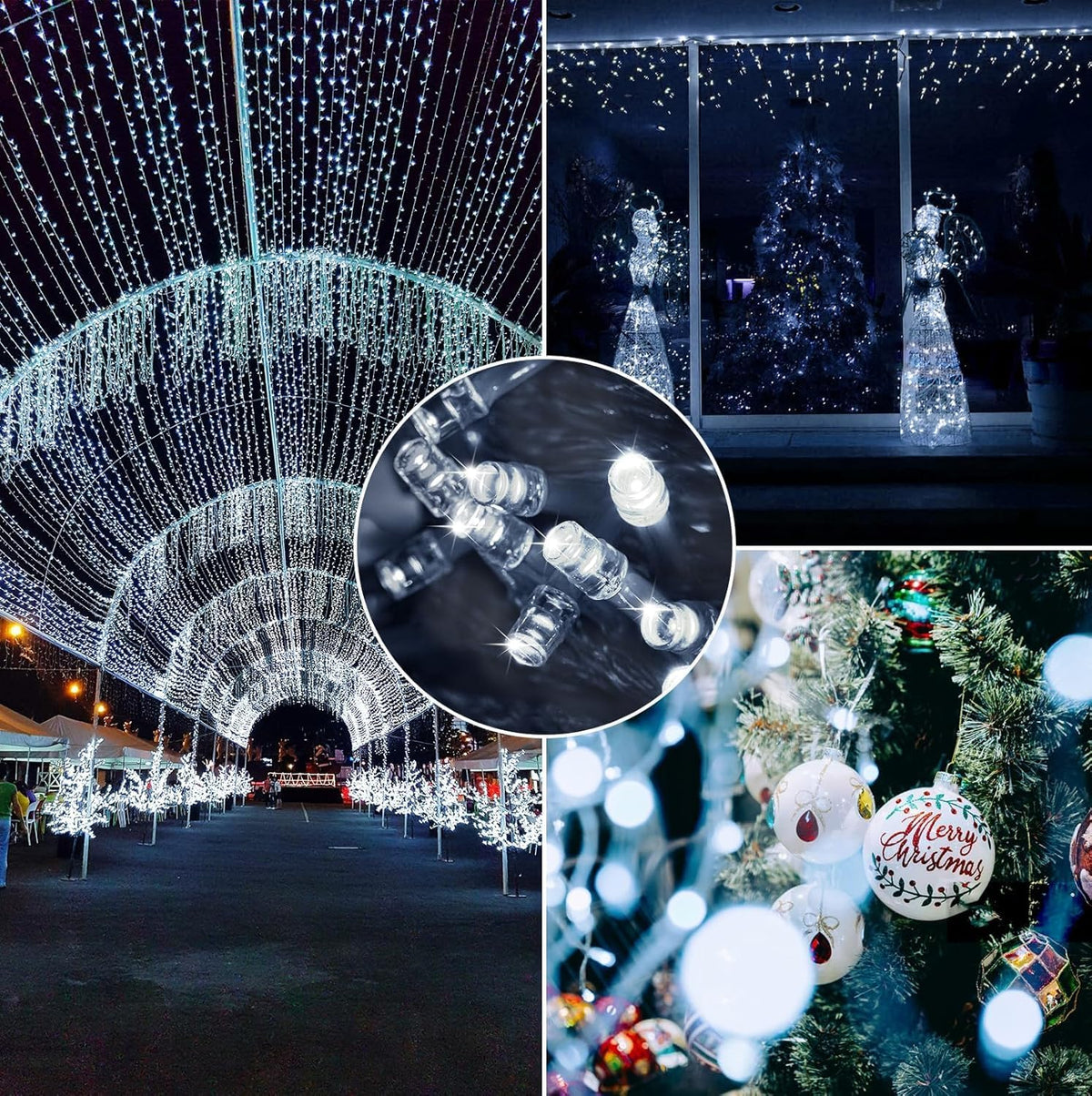 Connectable 200LED 66Ft String Lights, Christmas Lights Indoor Outdoor