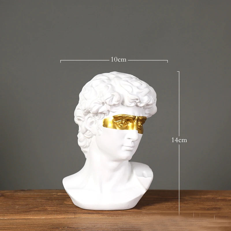 European Home Decoration David Head Resinstatues Statues Home Decor Modern Abstract Art Bust Sculpture Art Sketch Practice