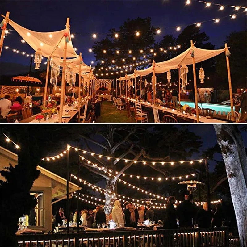 Solar LED Crystal Ball String Light 10M Waterproof Fairy Lights Christmas Wedding Garland Garden Lawn Tree Outdoor Decoration