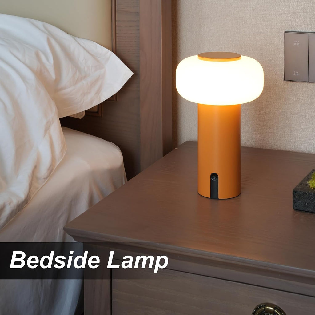 Waterproof Shower Lamp, Rechargeable Outdoor Table Lamp (Orange)